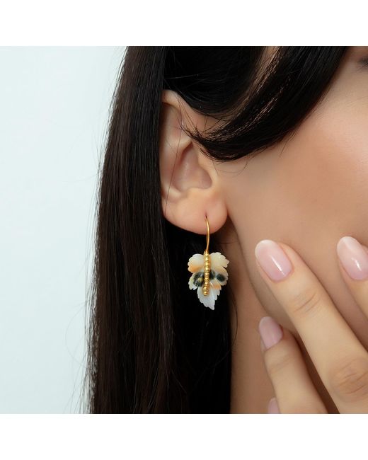 Milou Jewelry Metallic Agate Leaf Earrings