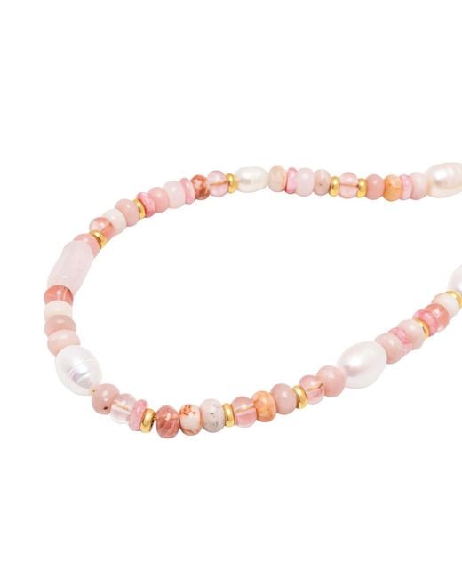 Nialaya Metallic Rose Pearl Choker