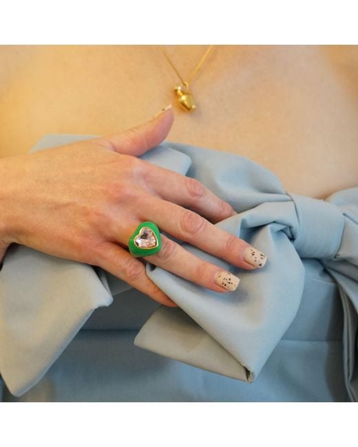 Smilla Brav Green Enamel Ring Misha