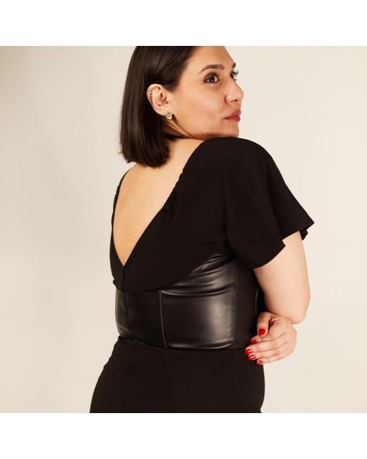 The Gt Atelier Black Leather Corset Dress