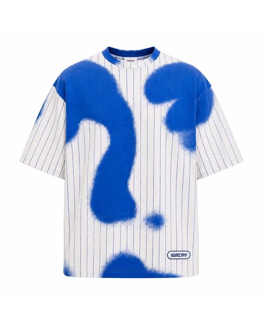 mysimplicated Blue Spray Stripes Oversized T-Shirt W