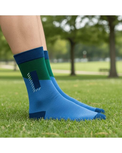 Peper Harow - Made in England Blue Alphabet Socks – I for men