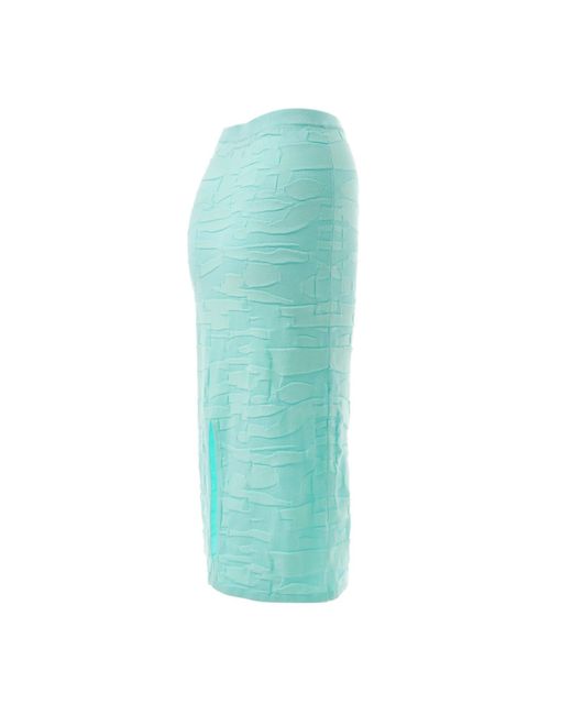 Fully Fashioning Green Vicky Geometric Jacquard Knit Skirt