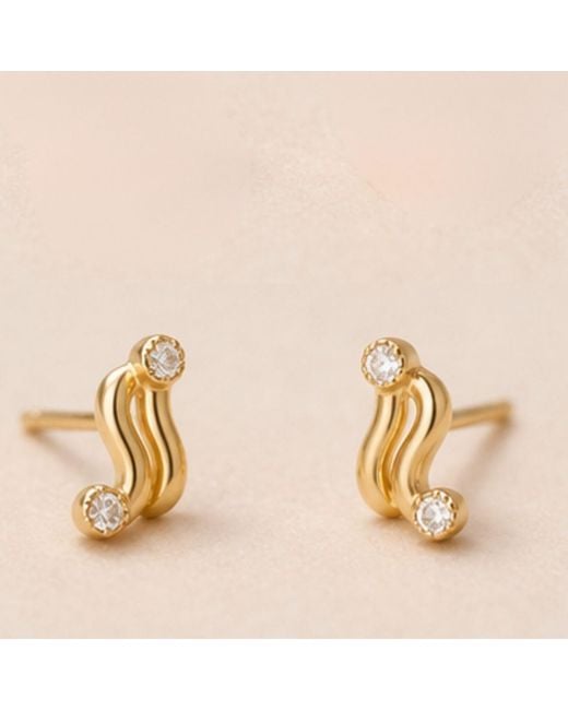Lily Flo Jewellery Metallic Almost Went The Other Way Diamond Stud Earrings