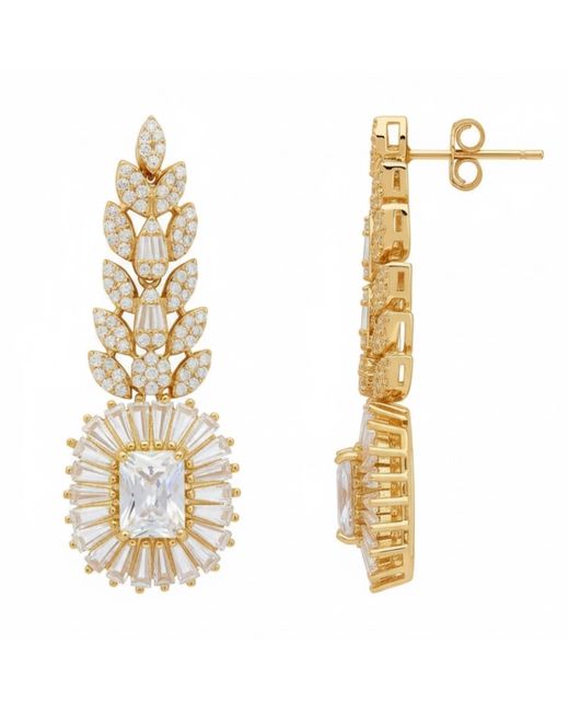 Latelita London Metallic Countess Gemstone Drop Earrings Moissanite