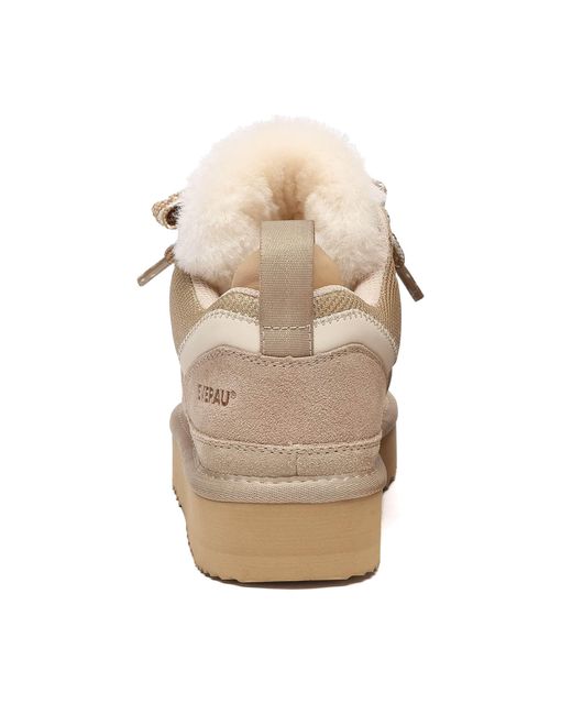 EverAu Australia Natural Neutrals Marbled Lace Up Platform Boots