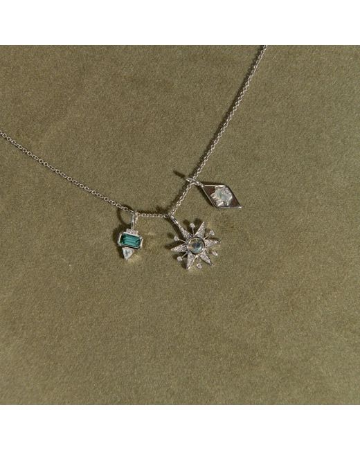 Zohreh Green Tourmaline, Sapphire & Moonstone Pendant Sterling