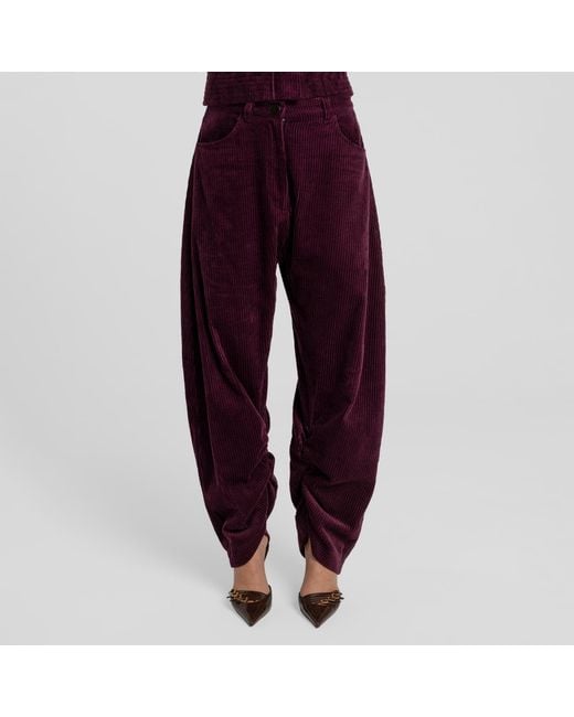 Mandragora Purple Loose Cut Corduroy Trousers Barro Raspberry