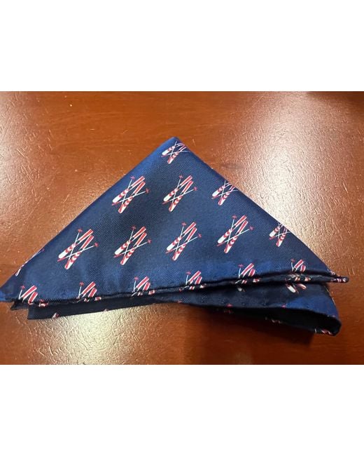 Lazyjack Press Blue Après Ski Pocket Square for men