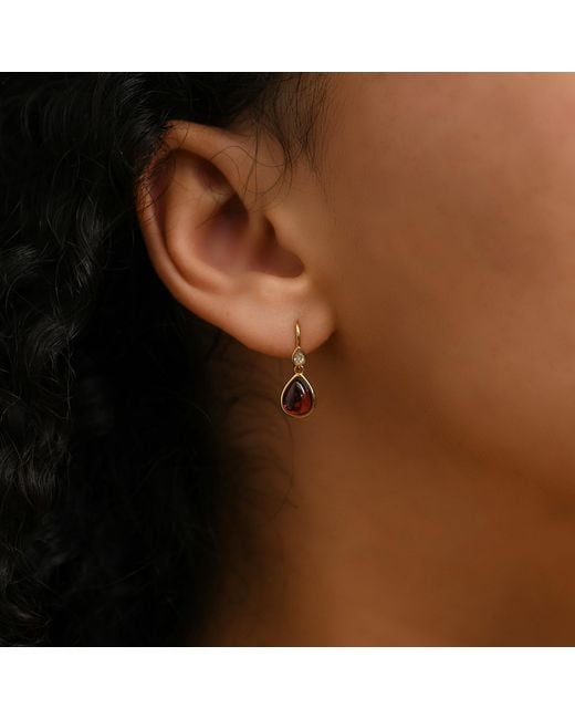 Janus Edinburgh Red Scarab Vermeil With Garnet Drop Earrings