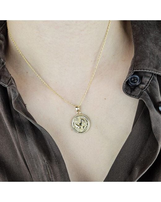 Harfi Metallic Pisces Plated Zodiac Astrology Pendant Charm Necklace