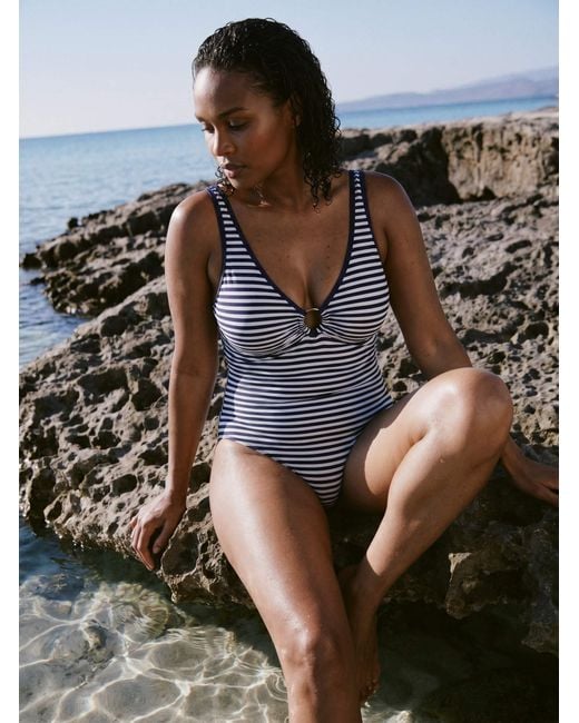 Aqva Swimwear Blue Stripes Macarella One-Piece Swimsuit