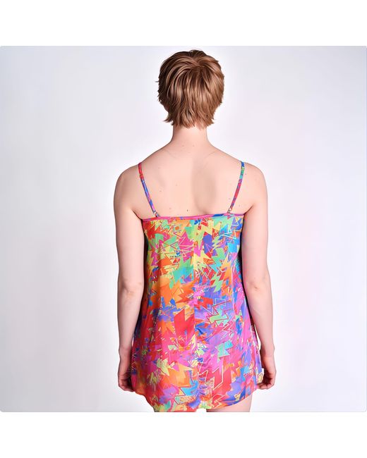 Any Old Iron Red Pastel Lightning Short Dress