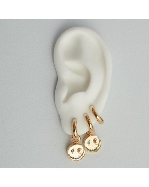 Kasun Metallic Smile Hoop Earrings – December – Tanzanite – Plated
