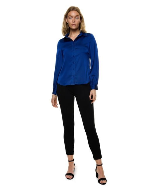 Carloslines Blue Button Down Long Sleeve Shirt