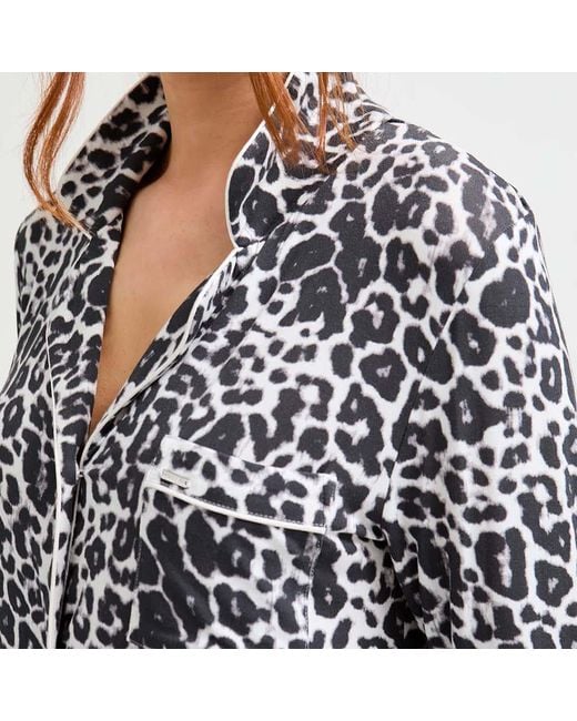 Pretty You London Black Bamboo Long Sleeved Classic Nightshirt