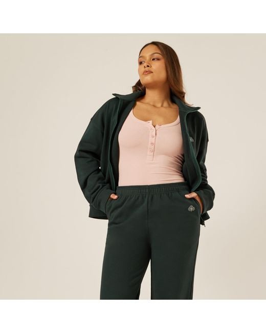 Be Athletica Green Varsity Athletica Full-Zip Sweatshirt