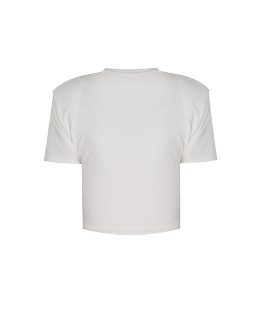 No'design White Elora Structured Shoulder Crop Top