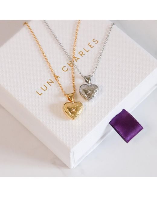 Luna Charles White Vida Bubble Heart Necklace