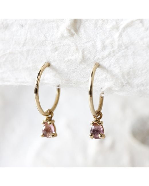 Lee Renee White Tourmaline Clicker Hoop Earrings