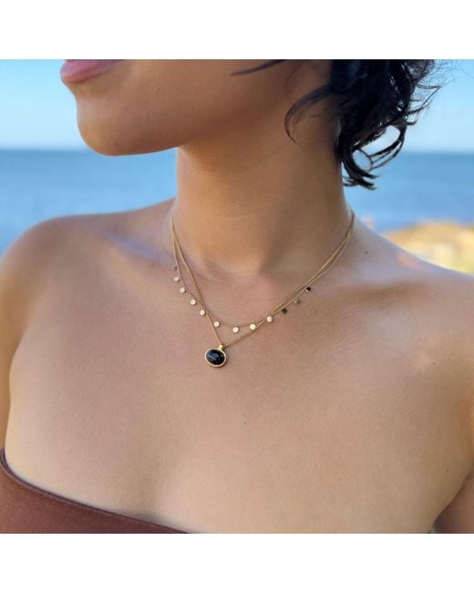 Nazzar Metallic Disc Dangle Necklace