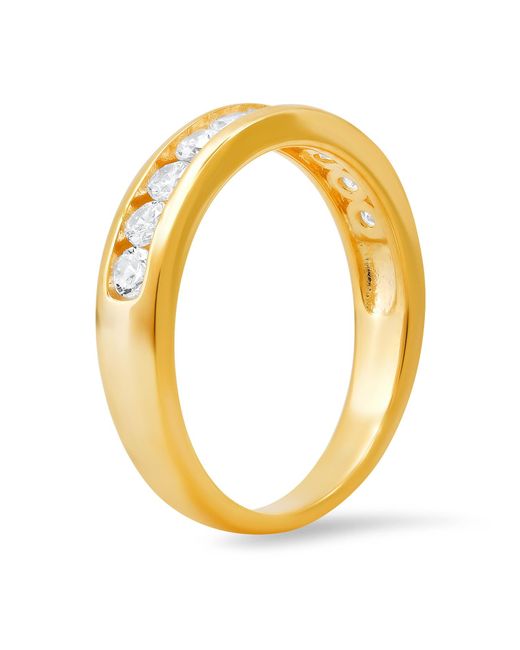 Kylie Harper Metallic Channel-Set Round Cz Band Ring