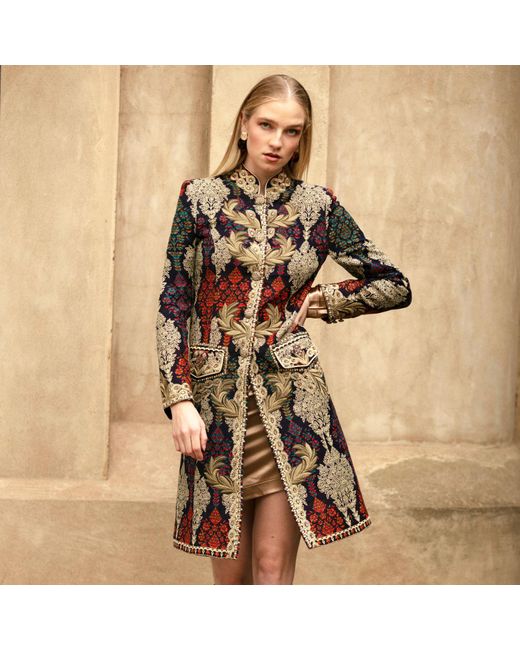 Beatrice von Tresckow Black Danube Tripoli Embroidered Wool Coat