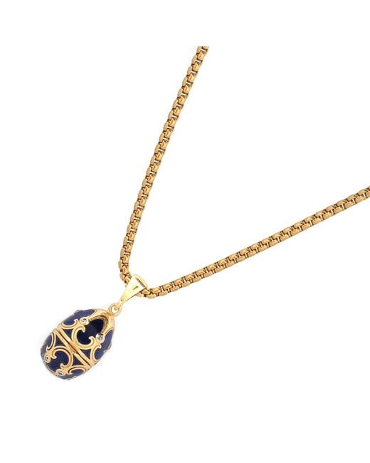 Ebru Jewelry Metallic Lucky Elephant Hidden Egg Locket Chain Necklace