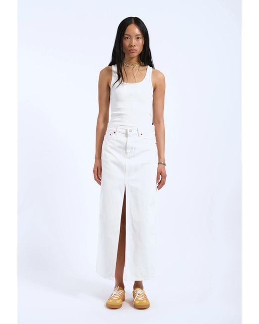 Dr. Denim White Myra Skirt