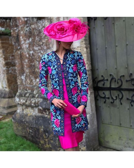 Beatrice von Tresckow Blue Rosenspot Embroidered Silk Georgette Jacket