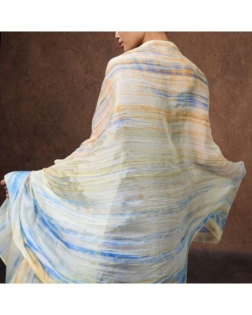 Silk and Bears Metallic Sunlight Brushstroke Habotai Silk Scarf – Hand-Dyed Mulberry Silk