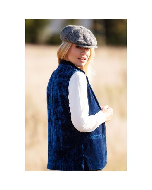 At Last Blue Short Silk Velvet Waistcoat