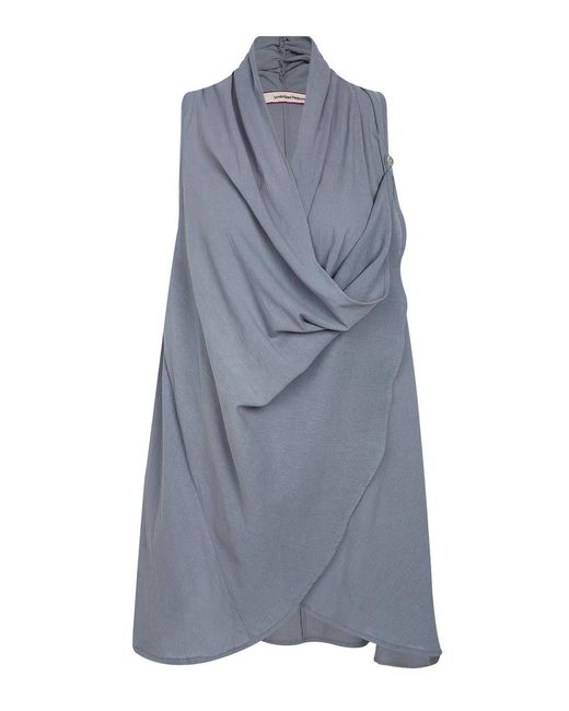 Unexpectedone Blue Wrapped By Waterfall Tunic