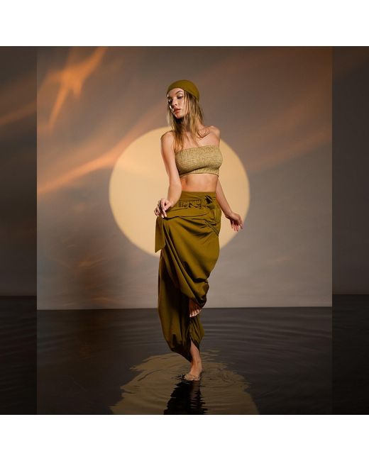 Zhenabia Green Boho Harem Pants