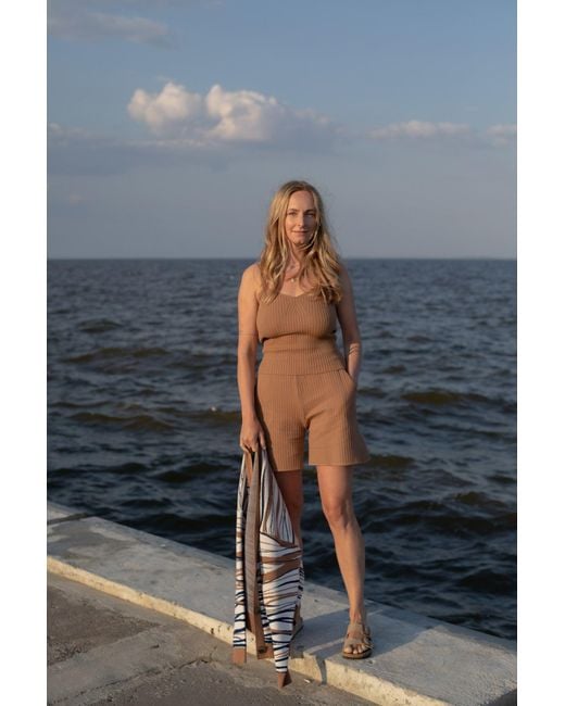 SALANIDA White Terra Ribbed Shorts