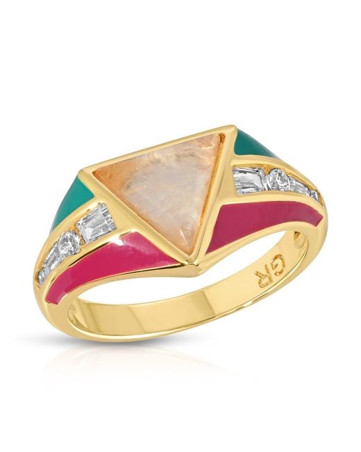 Glamrocks Jewelry Metallic Bright Side Ring- & Fuchsia