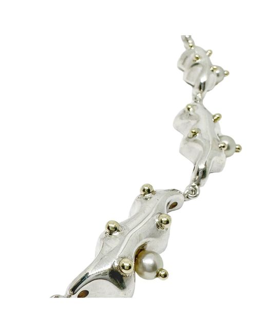 Tg-Jewellery by Tamara Gervasio Metallic Sea Slug Necklace – Sterling, & Pearls