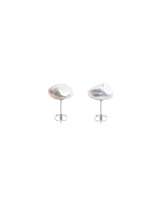 Ora Pearls White Mermaid Keshi Pearl Stud Earrings