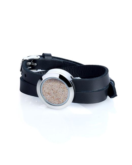 My Little Nature Blue Neutrals Designer Leather Bracelet With Natural Sand – Neutral Tones Jewelry