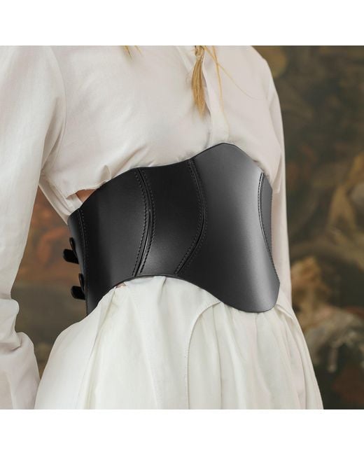 Haute Cuir Black Thane Leather Corset Belt