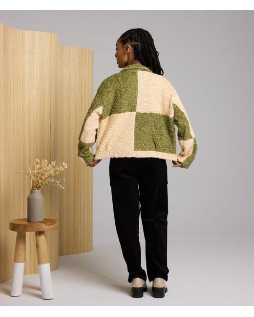 Known Supply Green Colorblock Sherpa Jacket