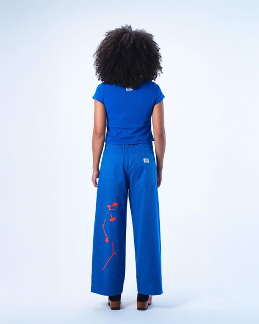 Lilia Munn Blue Organic Cotton Trouser –