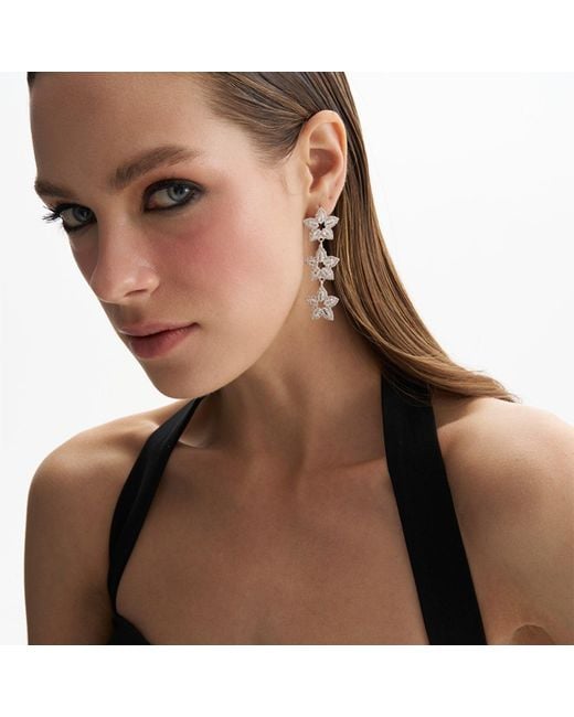 Maison De Gala White Luna Crystal Star Earring
