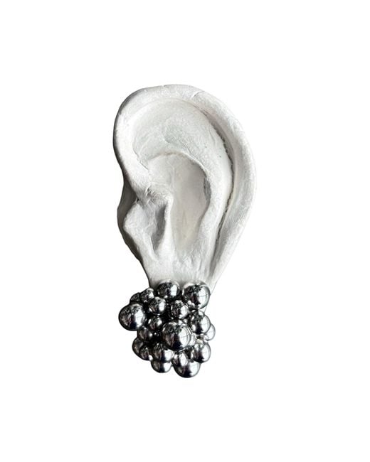 London Atelier Byproduct White Geometric Ball Cluster Earrings