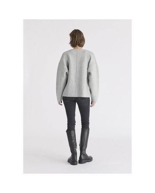Paisie Gray Two-Tone Cardigan