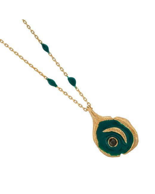 Ebru Jewelry Metallic New Beginning Moon Enamel Chain Necklace