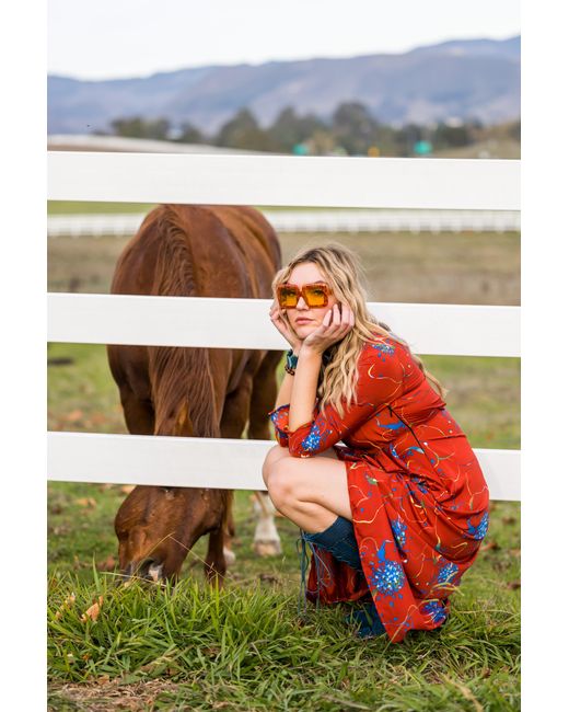 Jennafer Grace Red Coppertop Minaret Dress