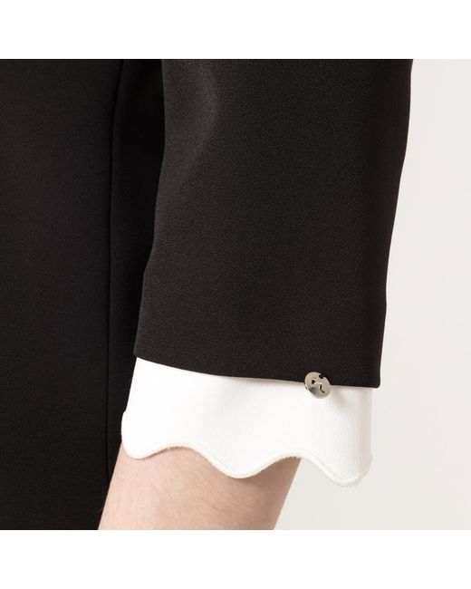 Nissa Black Rose-Detail Midi Dress