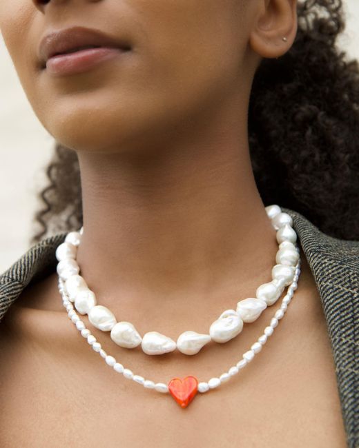 Kybele Studio Metallic Riviera Crush Necklace With Glass & Genuine Pearls