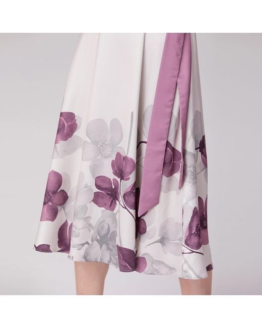 Smart and Joy White Placement Floral Print Impire Cut Dress